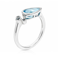 1.47 Ct. Blue Topaz Bezel Ring, Silver Image