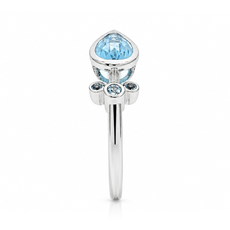 1.47 Ct. Blue Topaz Bezel Ring, Silver