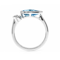 1.47 Ct. Blue Topaz Bezel Ring, Silver Image