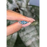1.47 Ct. Blue Topaz Bezel Ring, Silver Life Style