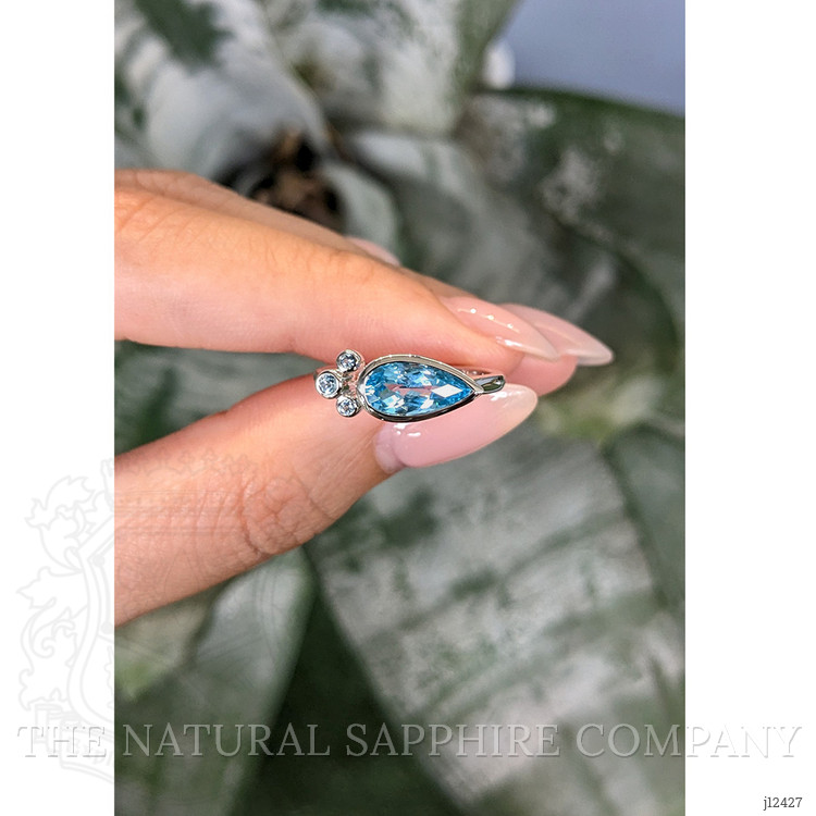 1.47 Ct. Blue Topaz Bezel Ring, Silver