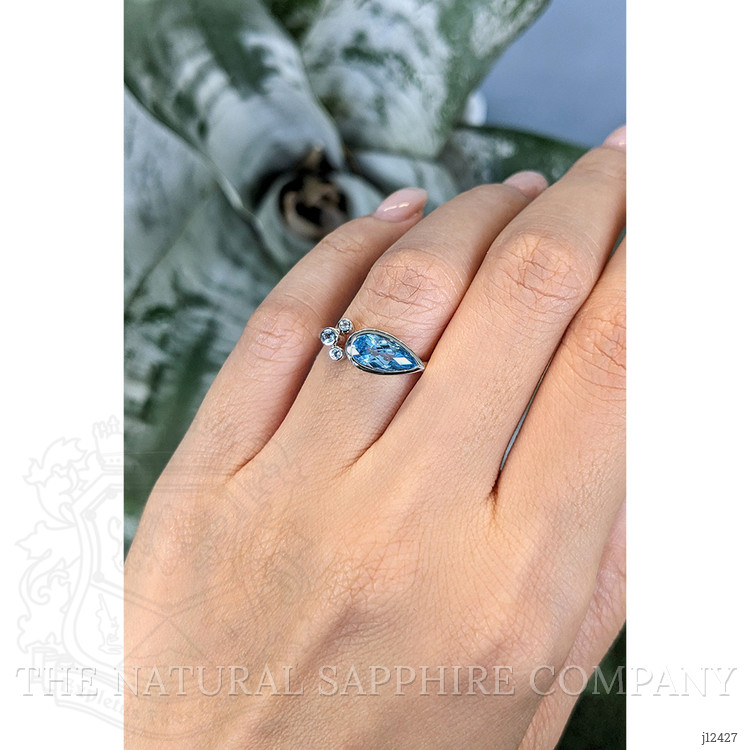 1.47 Ct. Blue Topaz Bezel Ring, Silver