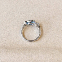 1.47 Ct. Blue Topaz Bezel Ring, Silver Life Style