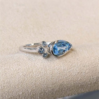 1.47 Ct. Blue Topaz Bezel Ring, Silver Life Style