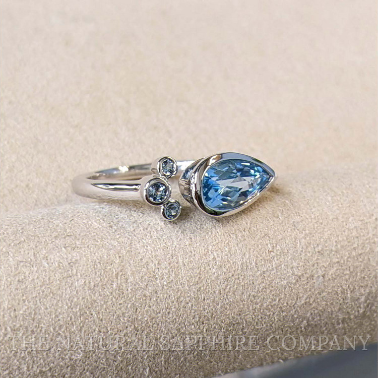 1.47 Ct. Blue Topaz Bezel Ring, Silver