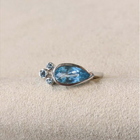 1.47 Ct. Blue Topaz Bezel Ring, Silver Life Style
