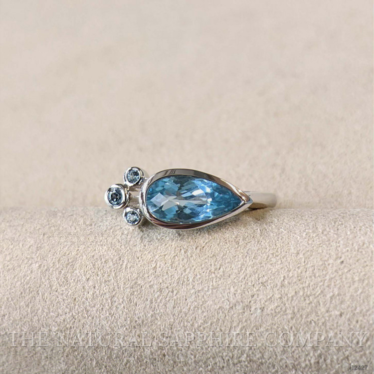 1.47 Ct. Blue Topaz Bezel Ring, Silver