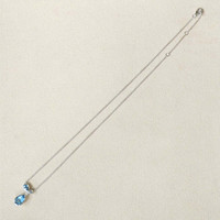 2.34 Ct. Blue Topaz and Natural Diamond Multi Stone Necklace, Silver Life Style