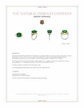 6.74 Ct. Emerald and Natural Diamond Three Stone Ring, Platinum & 18K Yellow Appraisal