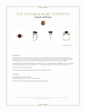 2.58 Ct. Ruby and Natural Diamond Three Stone Ring, Platinum 950 Appraisal
