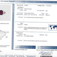 2.58 Ct. Ruby and Natural Diamond Three Stone Ring, Platinum 950 Scan Report
