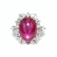 14.94 Ct. Ruby and Natural Diamond Pave Ring, Platinum 950 Video