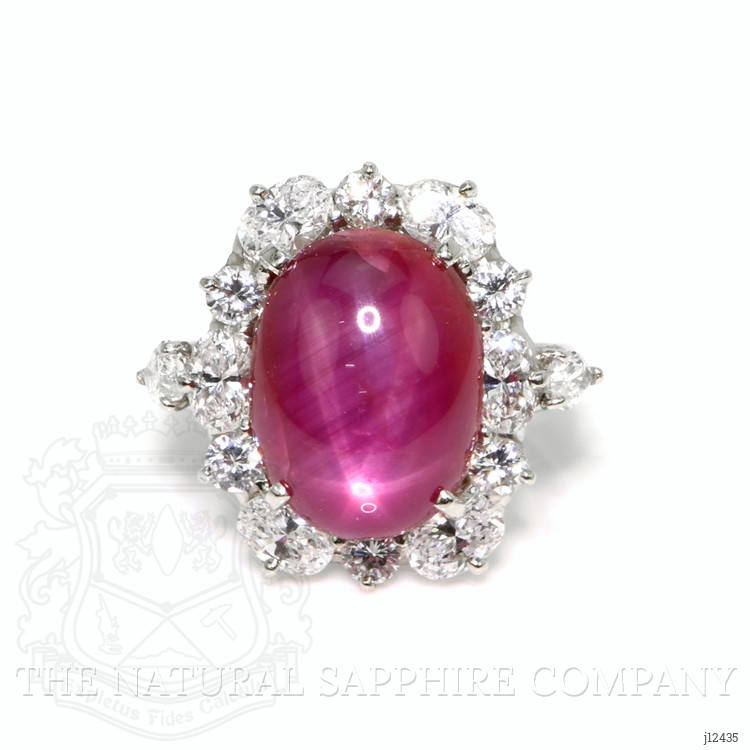 14.94 Ct. Ruby and Natural Diamond Pave Ring, Platinum 950