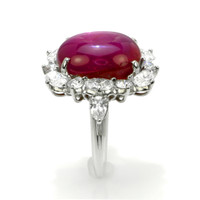 14.94 Ct. Ruby and Natural Diamond Pave Ring, Platinum 950 Image