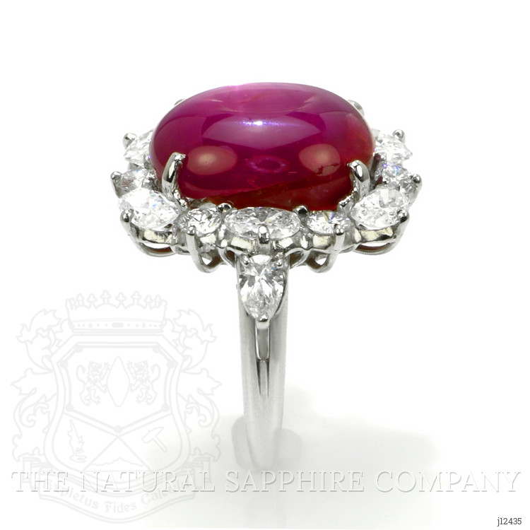 14.94 Ct. Ruby and Natural Diamond Pave Ring, Platinum 950