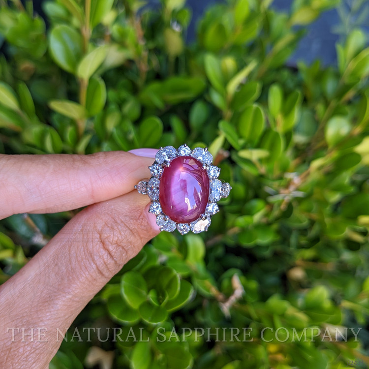 14.94 Ct. Ruby and Natural Diamond Pave Ring, Platinum 950