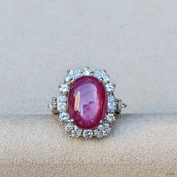 14.94 Ct. Ruby and Natural Diamond Pave Ring, Platinum 950