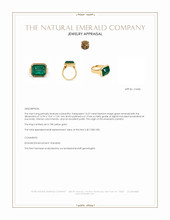 13.27 Ct. Emerald Men's Ring, 18K Yellow Gold Appraisal