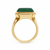 13.27 Ct. Emerald Men's Ring, 18K Yellow Gold Image