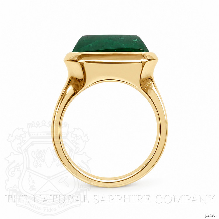 13.27 Ct. Emerald Men's Ring, 18K Yellow Gold