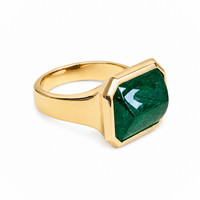 13.27 Ct. Emerald Men's Ring, 18K Yellow Gold Image