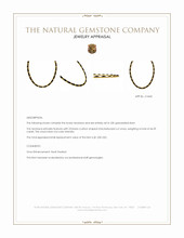44.39 Ct. Black Onyx Bezel Necklace, 22K Gold Plated Silver Appraisal