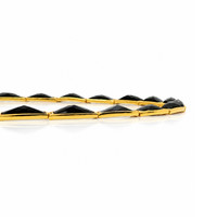 44.39 Ct. Black Onyx Bezel Necklace, 22K Gold Plated Silver Image