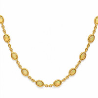 10.12 Ct. Opal 22K Gold Plated Silver necklace