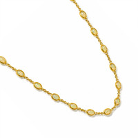 10.12 Ct. Multi Color Opal Bezel Necklace, 22K Gold Plated Silver Image