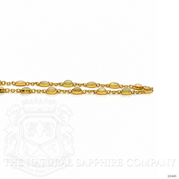 10.12 Ct. Multi Color Opal Bezel Necklace, 22K Gold Plated Silver