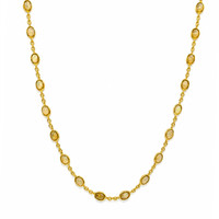 10.12 Ct. Multi Color Opal Bezel Necklace, 22K Gold Plated Silver Image