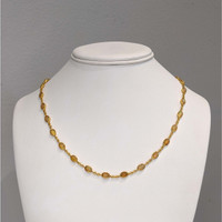 10.12 Ct. Multi Color Opal Bezel Necklace, 22K Gold Plated Silver Life Style