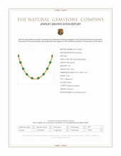 15.64 Ct. Green Agate Bezel Necklace, 22K Gold Plated Silver Scan Report