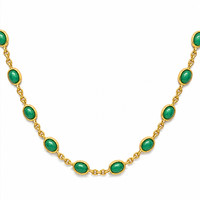 15.64 Ct. Agate 22K Gold Plated Silver necklace