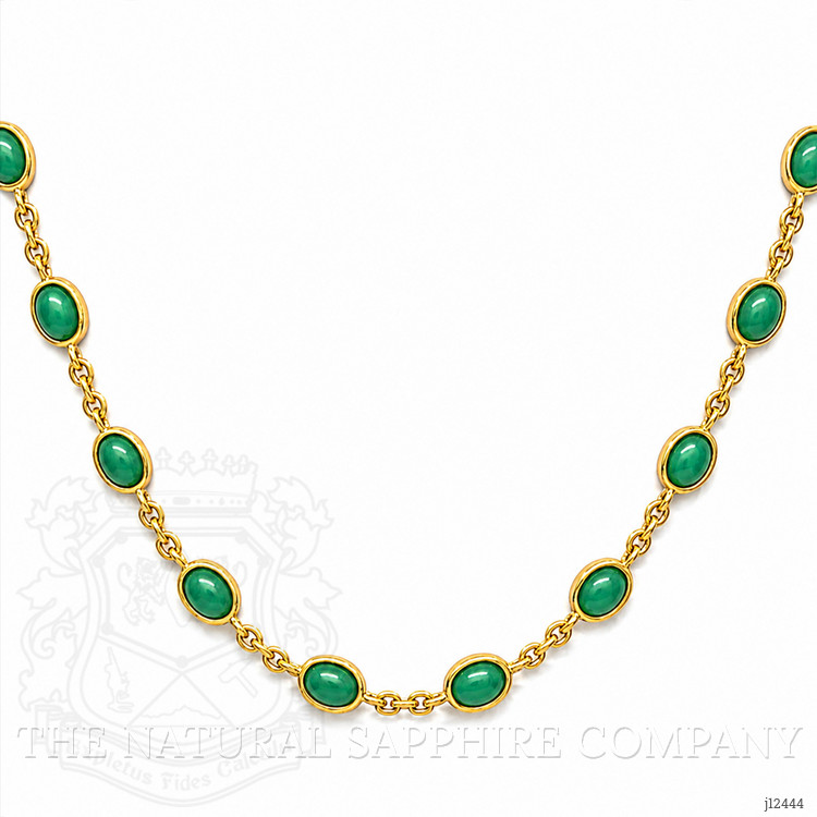 15.64 Ct. Green Agate Bezel Necklace, 22K Gold Plated Silver