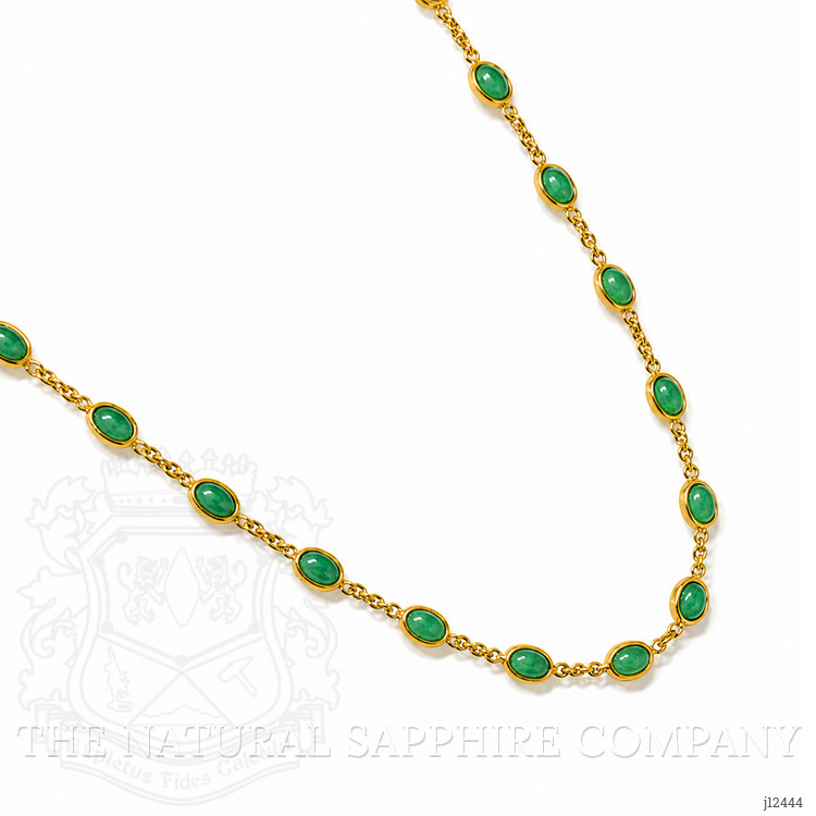 15.64 Ct. Green Agate Bezel Necklace, 22K Gold Plated Silver
