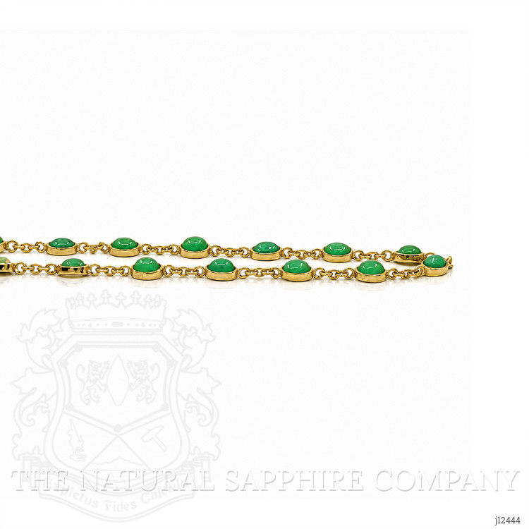 15.64 Ct. Green Agate Bezel Necklace, 22K Gold Plated Silver