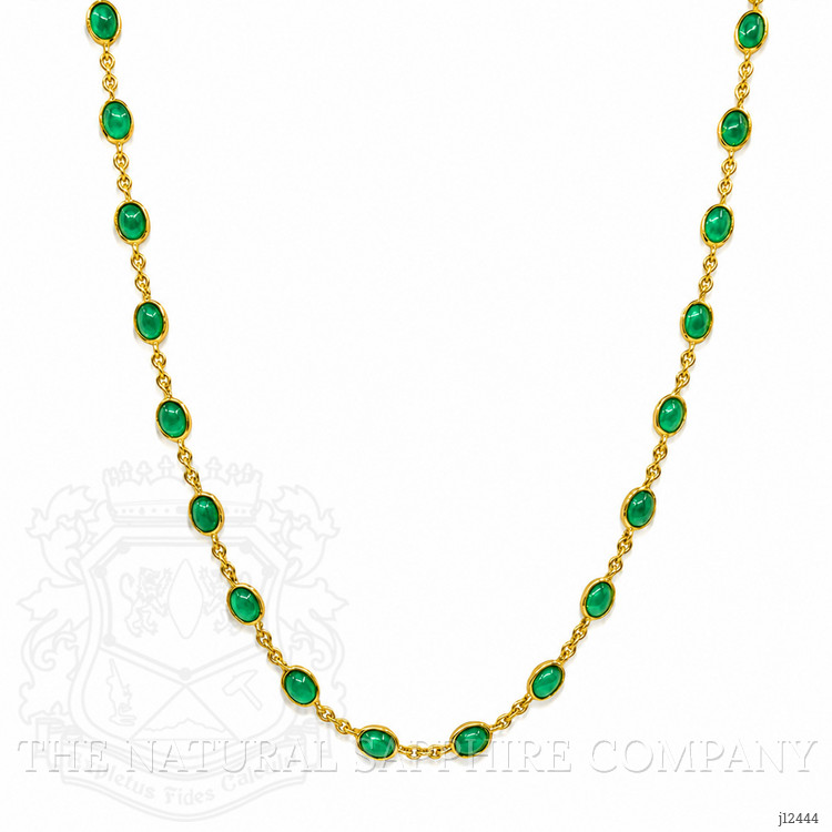 15.64 Ct. Green Agate Bezel Necklace, 22K Gold Plated Silver
