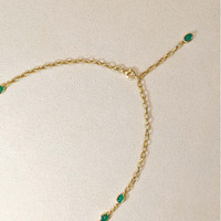 15.64 Ct. Green Agate Bezel Necklace, 22K Gold Plated Silver Life Style