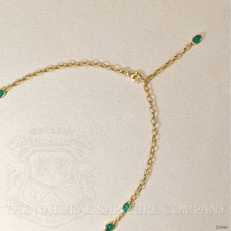 15.64 Ct. Green Agate Bezel Necklace, 22K Gold Plated Silver
