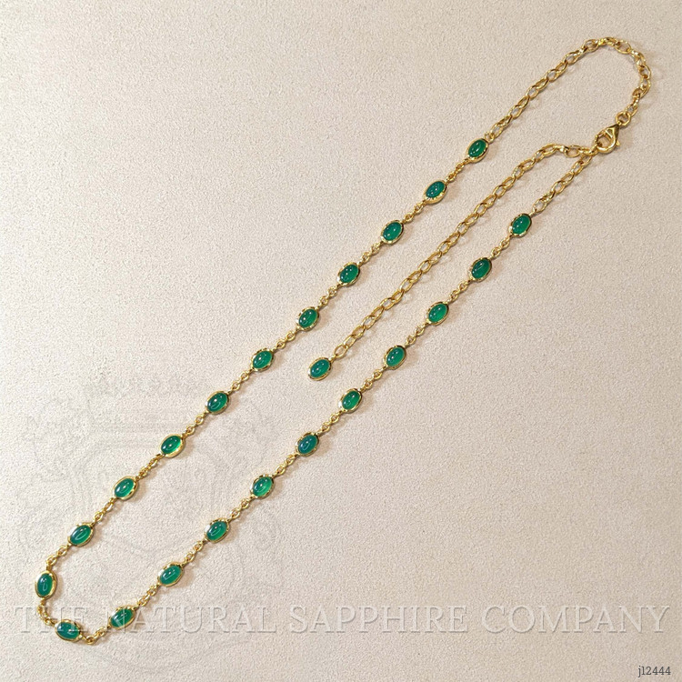 15.64 Ct. Green Agate Bezel Necklace, 22K Gold Plated Silver