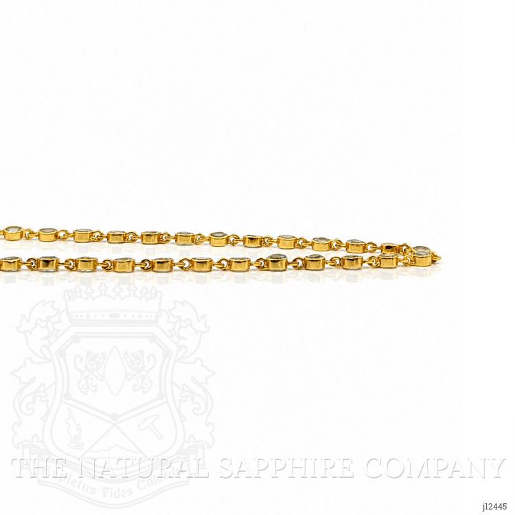 32.45 Ct. Blue Topaz Bezel Necklace, 22K Gold Plated Silver