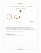 34.00 Ct.Tw.Total Carat Weight Pinkish Red Ruby Bezel Bracelet, 22K Gold Plated Silver Appraisal