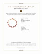 34.00&nbsp;Ct.Tw.Total Carat Weight Pinkish Red Ruby Bezel Bracelet, 22K Gold Plated Silver Scan Report
