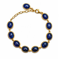 68.00 Ct.Tw. Sapphire 22K Gold Plated Silver bracelet