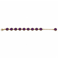 21.40&nbsp;Ct.Tw.Total Carat Weight Purple Amethyst Bezel Bracelet, 22K Gold Plated Silver Image