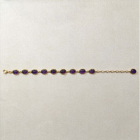 21.40 Ct.Tw.Total Carat Weight Purple Amethyst Bezel Bracelet, 22K Gold Plated Silver Life Style