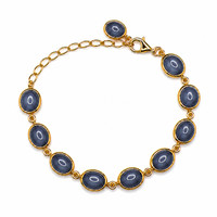 24.00 Ct.Tw. Sapphire 22K Gold Plated Silver bracelet