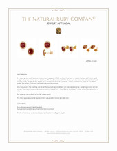 6.07 Ct.Tw.Total Carat Weight Ruby and Natural Diamond Drops Earrings, 18K Yellow Gold Appraisal
