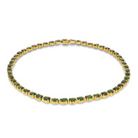 50.50 Ct. Green Sapphire and Natural Diamond Tennis/Riviere Necklace, 18K Yellow Gold Image